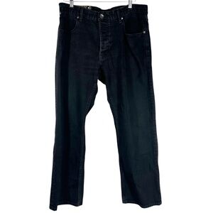 MORRISON 36 X 30 Men's Black Wash Button Fly Straight Leg Jeans